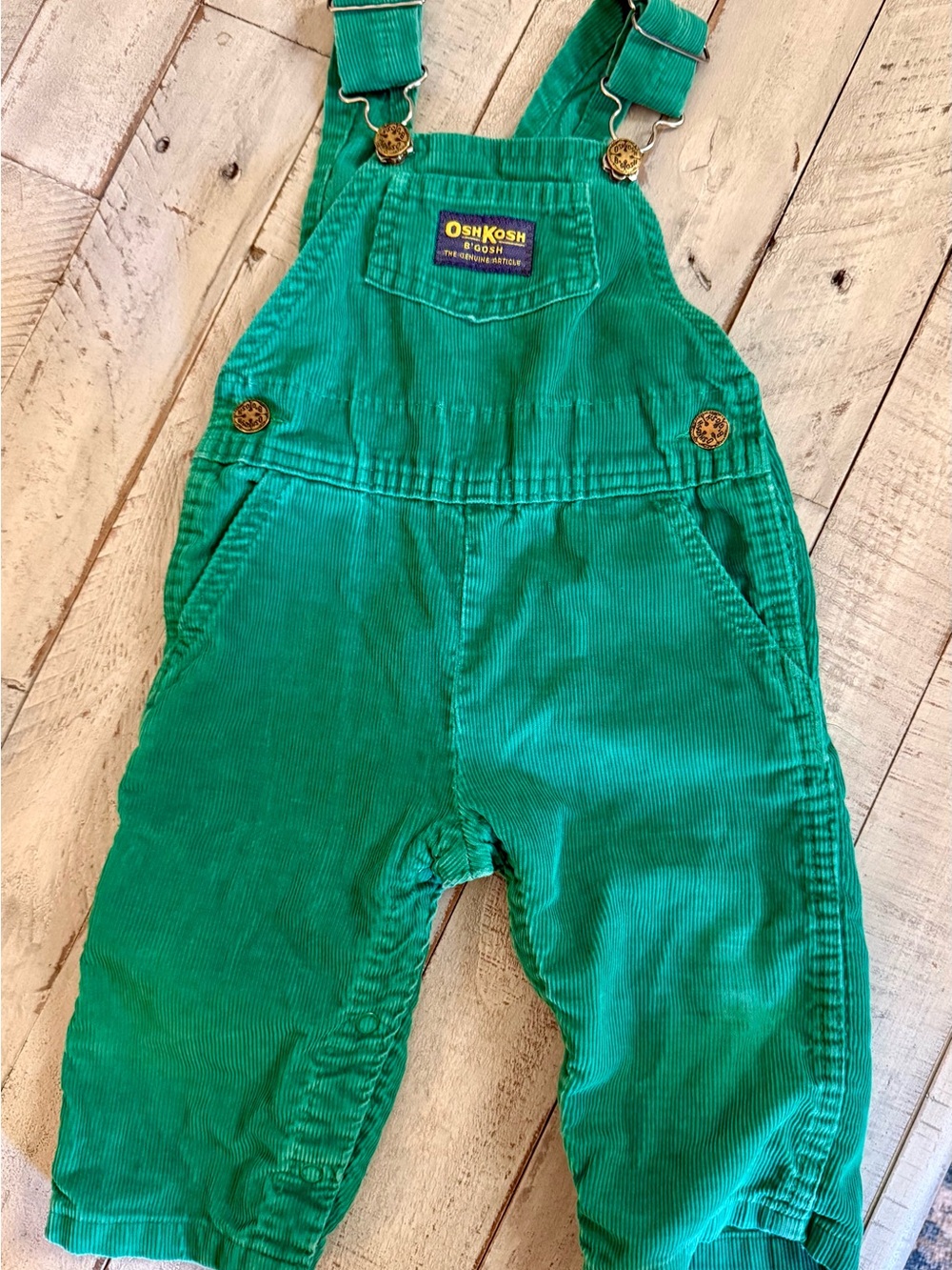 OshKosh B'gosh Bright Green Corduroy Overalls with Front Pocket